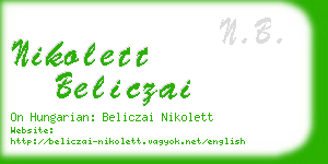 nikolett beliczai business card